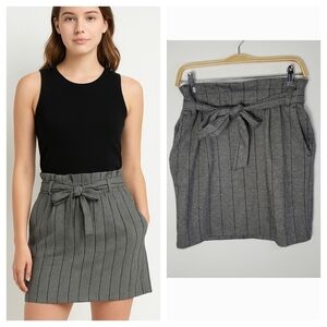Dynamite Striped Skirt with Tie Front